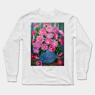 Some beautiful and lovely boutique of pinks and purple flowers in a glass vase Long Sleeve T-Shirt